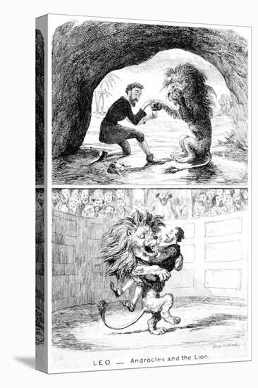 Leo - Androcles and the Lion, 19th Century-George Cruikshank-Stretched Canvas