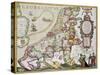 Leo Belgicus: Belgium And Netherlands Old Map In The Form Of A Lion-marzolino-Stretched Canvas