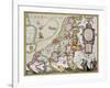 Leo Belgicus: Belgium And Netherlands Old Map In The Form Of A Lion-marzolino-Framed Art Print