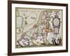 Leo Belgicus: Belgium And Netherlands Old Map In The Form Of A Lion-marzolino-Framed Art Print