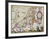 Leo Belgicus: Belgium And Netherlands Old Map In The Form Of A Lion-marzolino-Framed Art Print