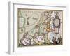 Leo Belgicus: Belgium And Netherlands Old Map In The Form Of A Lion-marzolino-Framed Art Print