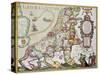 Leo Belgicus: Belgium And Netherlands Old Map In The Form Of A Lion-marzolino-Stretched Canvas