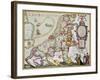 Leo Belgicus: Belgium And Netherlands Old Map In The Form Of A Lion-marzolino-Framed Art Print