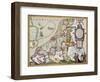 Leo Belgicus: Belgium And Netherlands Old Map In The Form Of A Lion-marzolino-Framed Art Print