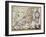 Leo Belgicus: Belgium And Netherlands Old Map In The Form Of A Lion-marzolino-Framed Art Print