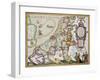 Leo Belgicus: Belgium And Netherlands Old Map In The Form Of A Lion-marzolino-Framed Art Print