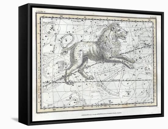 Leo Constellation, Zodiac, 1822-Science Source-Framed Stretched Canvas