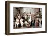 Leo Genn, Robert Taylor, Deborah Kerr, Peter Ustinov and Patricia Laffan around Mervyn LeRoy on the-null-Framed Photo