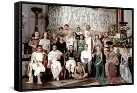 Leo Genn, Robert Taylor, Deborah Kerr, Peter Ustinov and Patricia Laffan around Mervyn LeRoy on the-null-Framed Stretched Canvas