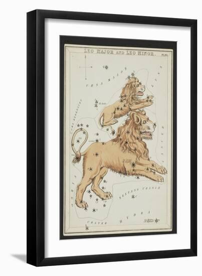 Leo Major and Leo Minor Constellations, 1825-Science Source-Framed Premium Giclee Print