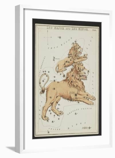 Leo Major and Leo Minor Constellations, 1825-Science Source-Framed Giclee Print