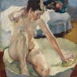 Frieda, the Artist's Wife, Leaning over the Balcony-Leo Putz-Laminated Giclee Print