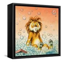 Leo the Friendly Lion-Virginio Livraghi-Framed Stretched Canvas
