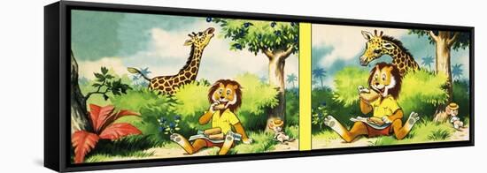 Leo the Friendly Lion-Virginio Livraghi-Framed Stretched Canvas