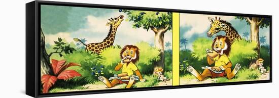 Leo the Friendly Lion-Virginio Livraghi-Framed Stretched Canvas