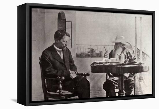 Leo Tolstoy and Anton Chekhov, Russian Authors, 1902-Sophia Tolstaya-Framed Stretched Canvas