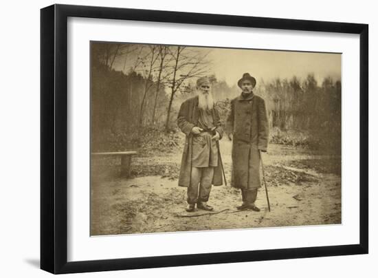 Leo Tolstoy and the Author Maxim Gorky-Sophia Andreevna Tolstaya-Framed Giclee Print