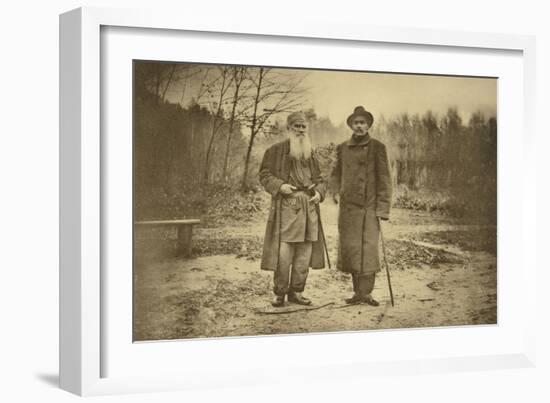 Leo Tolstoy and the Author Maxim Gorky-Sophia Andreevna Tolstaya-Framed Giclee Print