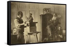 Leo Tolstoy and the Sculptor Prince Paolo Troubetzkoy-Sophia Andreevna Tolstaya-Framed Stretched Canvas