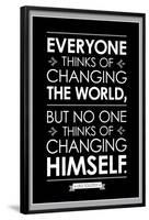 Leo Tolstoy Changing The World Quote-null-Framed Poster