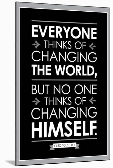 Leo Tolstoy Changing The World Quote-null-Mounted Poster