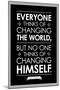 Leo Tolstoy Changing The World Quote-null-Mounted Poster