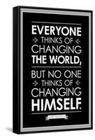 Leo Tolstoy Changing The World Quote-null-Framed Stretched Canvas