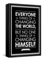 Leo Tolstoy Changing The World Quote-null-Framed Stretched Canvas