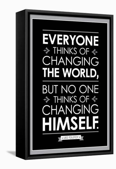 Leo Tolstoy Changing The World Quote-null-Framed Stretched Canvas