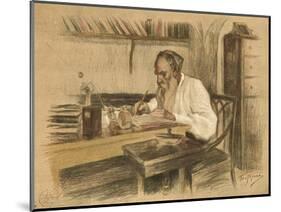 Leo Tolstoy in Study-L O Pasternak-Mounted Photographic Print