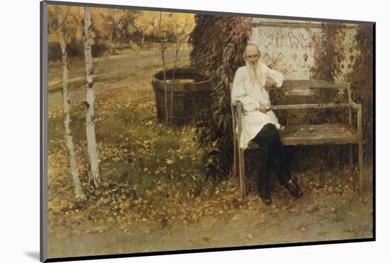 Leo Tolstoy the Russian Novelist About a Year Before His Death-null-Mounted Photographic Print