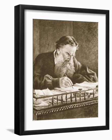 Leo Tolstoy-Nikolai Nikolaevich. Ge-Framed Giclee Print