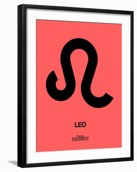 Leo Zodiac Sign Black-NaxArt-Framed Art Print