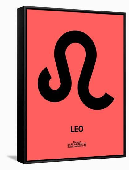 Leo Zodiac Sign Black-NaxArt-Framed Stretched Canvas