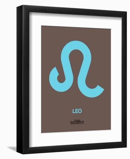 Leo Zodiac Sign Blue-NaxArt-Framed Art Print