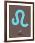 Leo Zodiac Sign Blue-NaxArt-Framed Art Print