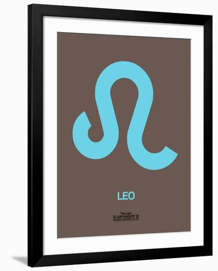 Leo Zodiac Sign Blue-NaxArt-Framed Art Print