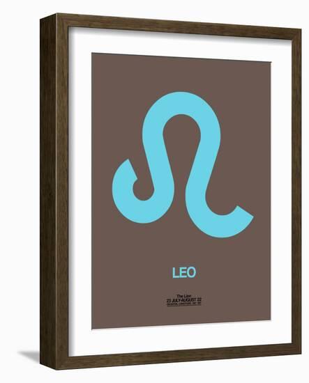 Leo Zodiac Sign Blue-NaxArt-Framed Art Print