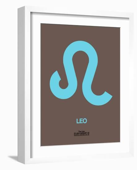 Leo Zodiac Sign Blue-NaxArt-Framed Art Print