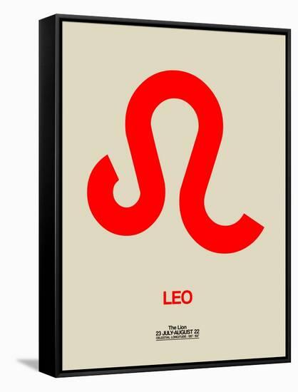 Leo Zodiac Sign Red-NaxArt-Framed Stretched Canvas