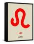 Leo Zodiac Sign Red-NaxArt-Framed Stretched Canvas