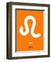 Leo Zodiac Sign White on Orange-NaxArt-Framed Art Print