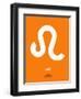 Leo Zodiac Sign White on Orange-NaxArt-Framed Art Print