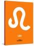 Leo Zodiac Sign White on Orange-NaxArt-Stretched Canvas