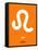 Leo Zodiac Sign White on Orange-NaxArt-Framed Stretched Canvas