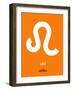 Leo Zodiac Sign White on Orange-NaxArt-Framed Art Print