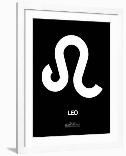 Leo Zodiac Sign White-NaxArt-Framed Art Print