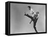 Leon Ames and Willa Mae Ricker Demonstrating a Step of the Lindy Hop-Gjon Mili-Framed Stretched Canvas