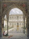 The Court of the Alberca in the Alhambra, Granada, 1853-Leon Auguste Asselineau-Framed Stretched Canvas